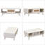 Table basse, tables de salon de style Mid-Century avec rangement, carré moderne avec tiroir en rotin, table de salon en bois avec pieds en bois massif-1745291734