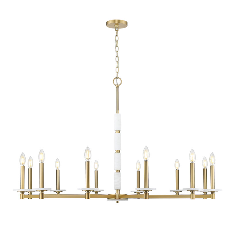Lustre moderne Kaden, 12 lumières, Doré, H 29,5 po x l 48 po x P 48 po