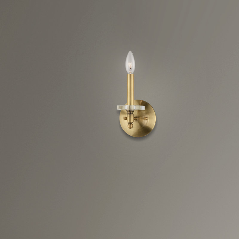 Christofer Candle Wall Light, Antique Brass
