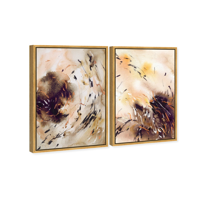 Floating Autumn Set Set by Oliver Gal, 32"H x 22"W, Gold Floater Frame