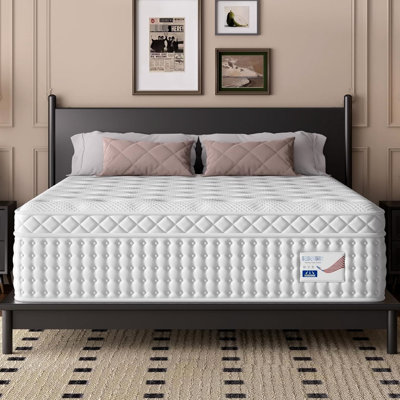 Queen Size 14 Inch Mattress With Memory Foam & Pocket Spring, Medium Firm, Spine And Motion Support, Breathable Euro Top Spring Bed,