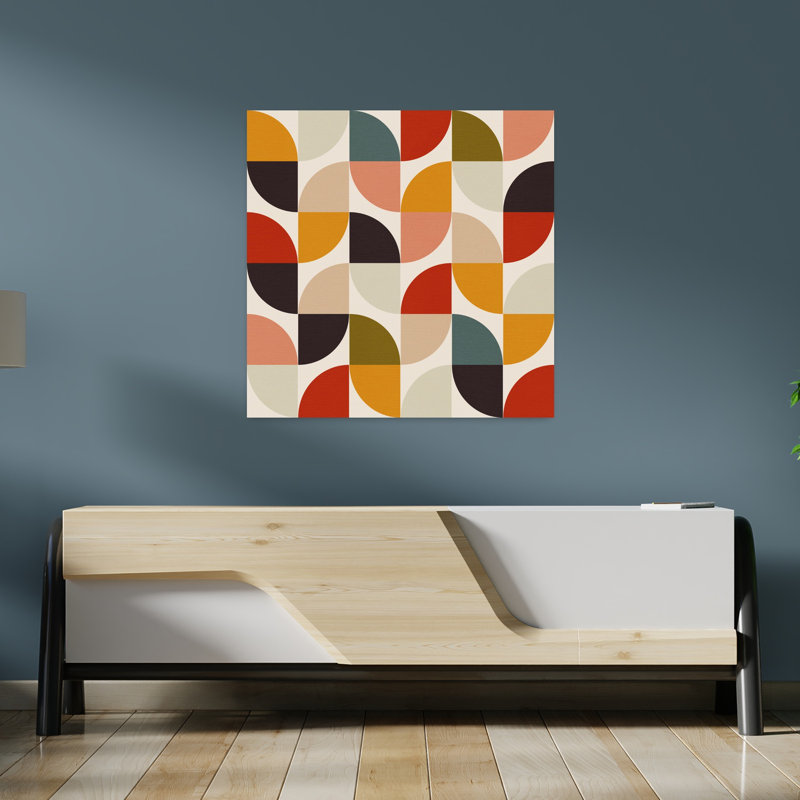 Art contemporain abstrait géométrique coloré, H 36 po x l 36 po