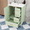 Meuble-lavabo autoportant moderne compact avec lavabo en céramique, porte à fermeture en douceur et tiroirs de rangement