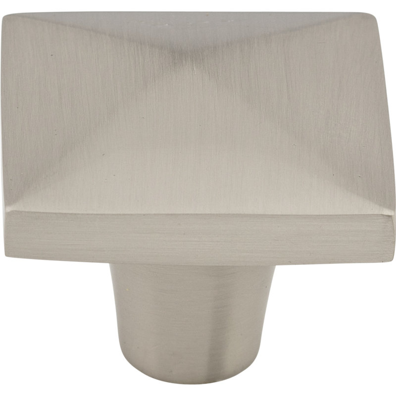 Aspen Square Knob, 1 1/2" Length, Brushed Satin Nickel