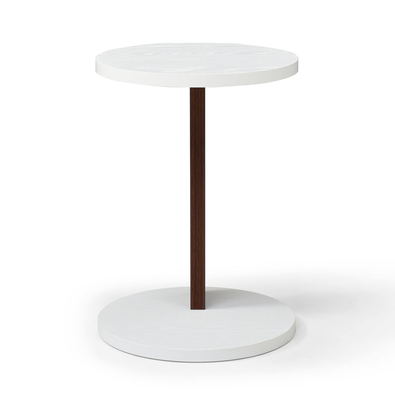 Table de bout en forme de C, petite table d'appoint pour canapé, table de canapé avec cadre en bois pour le salon, la chambre à coucher, le chevet
