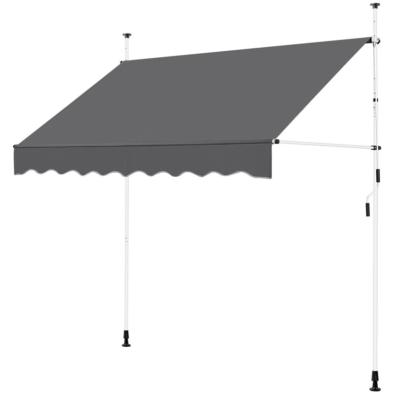 Retractable Patio Awning, Dark Grey, 300cm H x 250cm W x 120cm D