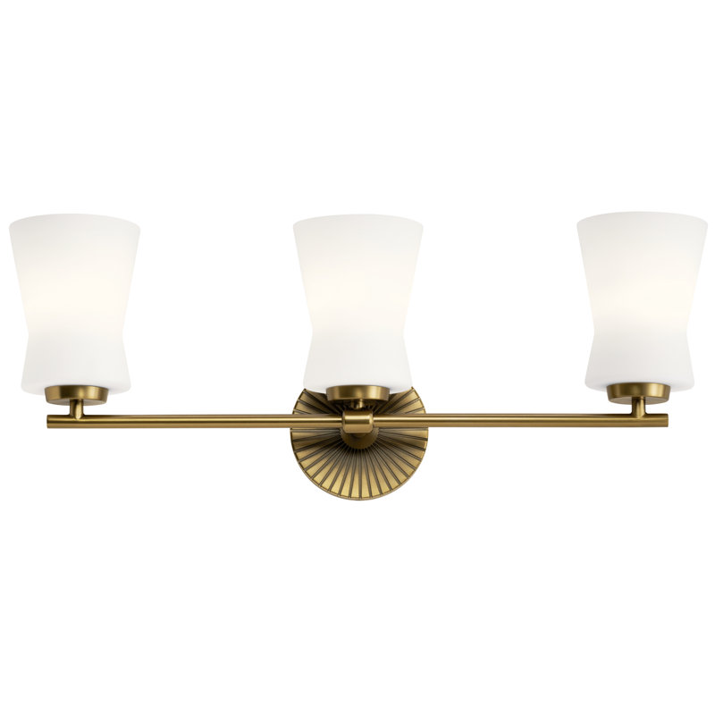 Brianne 3 - Light Dimmable Vanity Light, Brushed Natural Brass