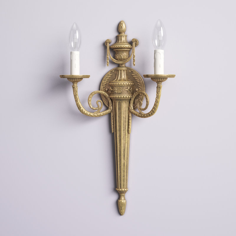 Neena 2 - Light Candle Wall Light, Olde Brass