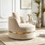 Faux Leather Swivel Accent Chair-503423288