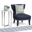 Table d'appoint ronde moderne en acier inoxydable avec base en X Marsden