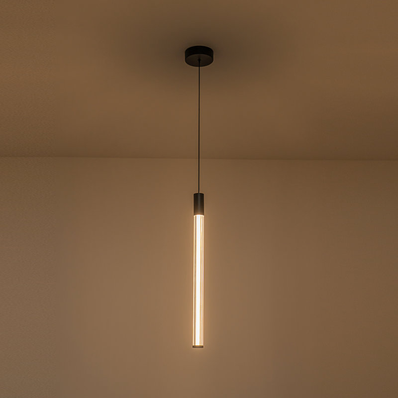 Vernet 24-in Black Dimmable LED Pendant, Black