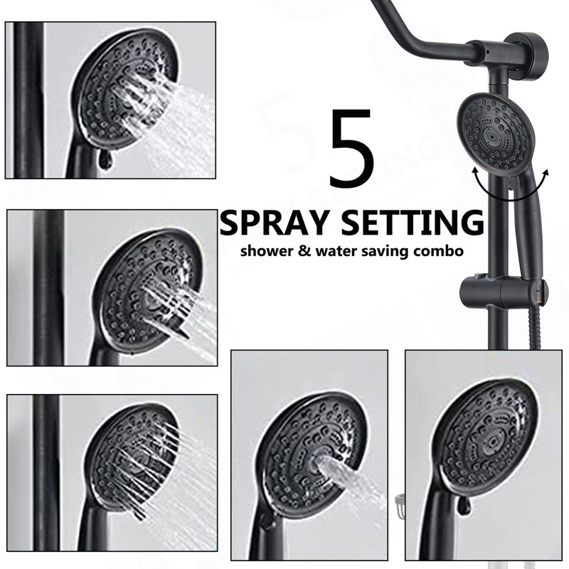 Handshower Shower Head With Handheld Shower System With 8" Rain Shower Head, Oil-Rubbed Bronze