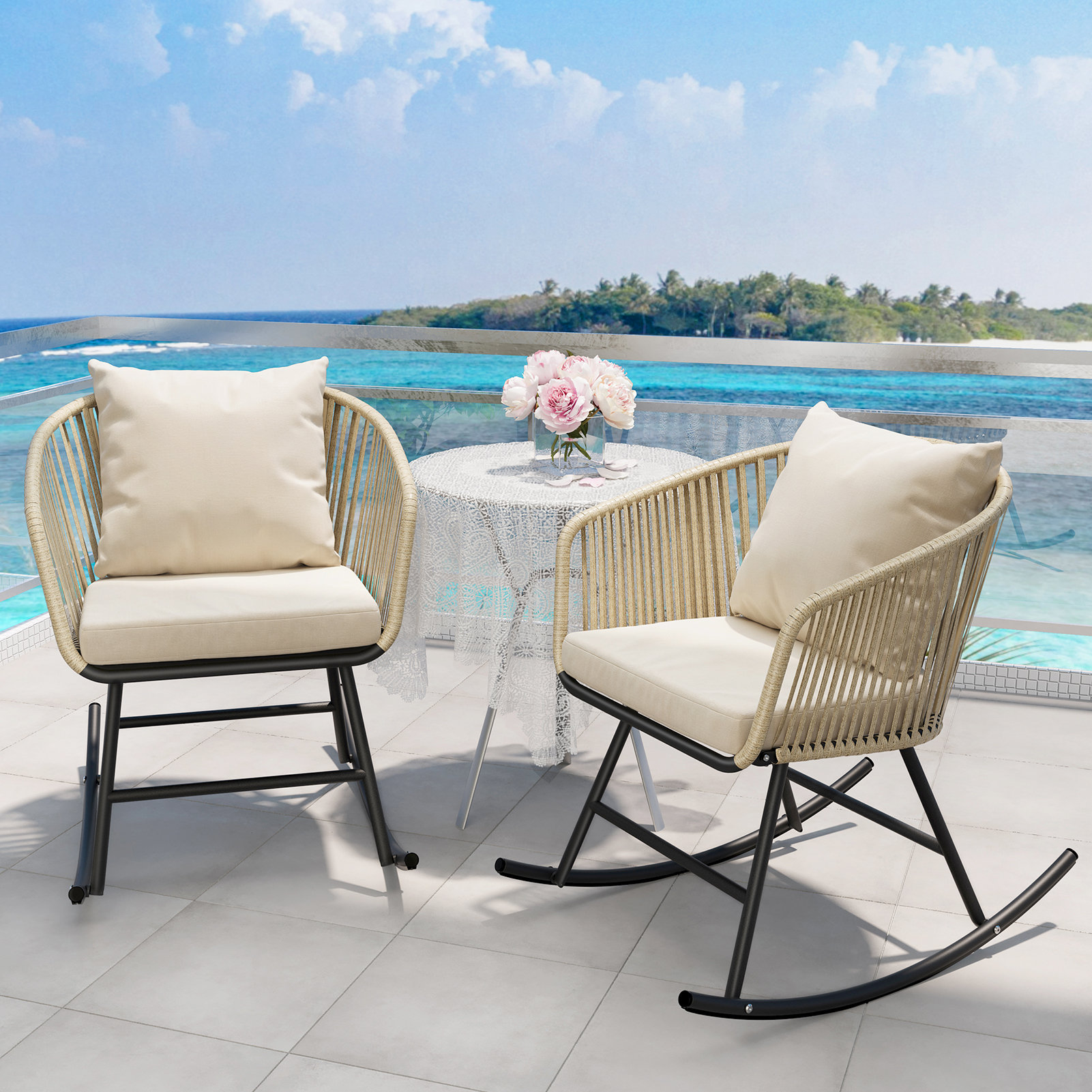 Latitude Run® Upholstered Rocking Chair (Set Of 2) - Wayfair Canada