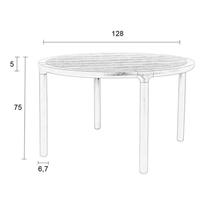 Storm Round Solid Wood Dining Table
