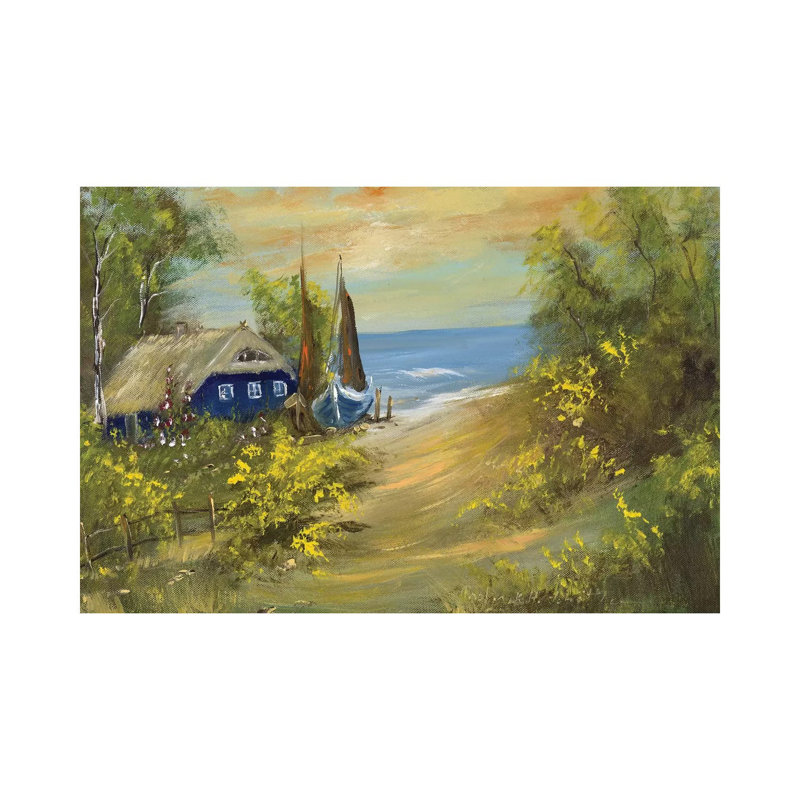 Blue House I by Katharina Schöttler - Wrapped Canvas Painting, 20.32 cm H x 30.48 cm W