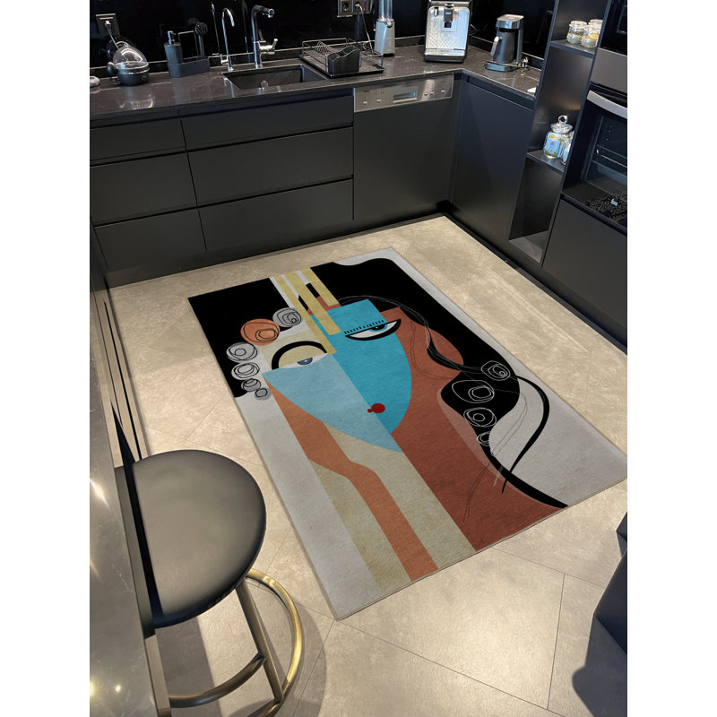 Tapis multicolore surréel, Rectangle 4 pi 11,06 po x 9 pi 10,11 po