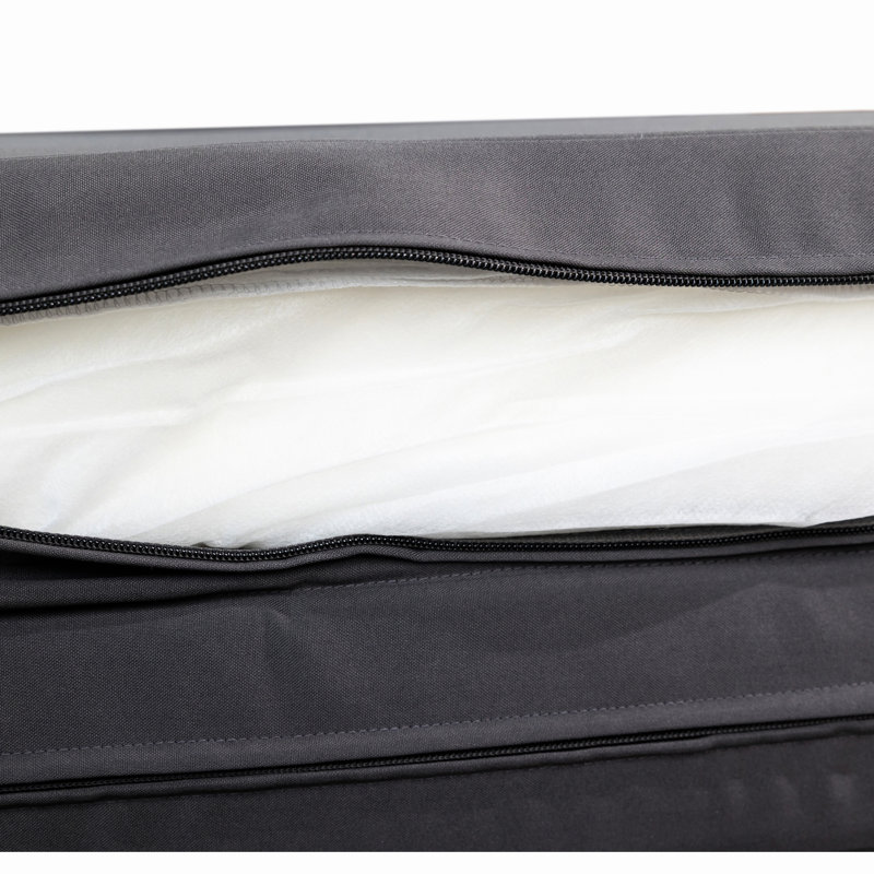 Gray Triple Folds Chaise Lounge Cushion. Foam Lined For Unbeatable Relaxing. 27" W X 78.49" D 4" H. Weather- Material. Cover Easy Cleaning Routines. Water- Superior Comfort. Fabric. Cover, Clean.