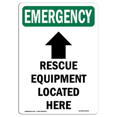 Rescue Equipment Located Here Emergency Sign