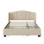 Lit plateforme tapissier avec tête de lit à oreilles, un lit gigogne simple et 2 tiroirs, aucun sommier nécessaire, tissu en lin, grand-1589129837