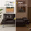 Canapé convertible en similicuir de 66 po avec porte-gobelet Janni-437376643-462683319