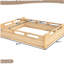 Lit plateforme grand format avec garde-corps pleine longueur, base de lit grand profil bas, aucun sommier tapissier requis, naturel-129631754