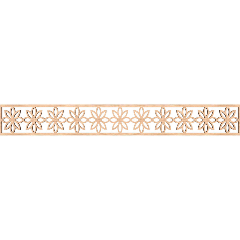 Moulure de marguerite Daisy, Chêne rouge, H 6 po x l 46,5 po x P 0,375 po