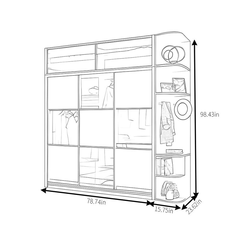 Modern Simple Glass Wardrobe