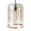 7.5" W Flora Glam Gold And Clear Glass Drum Shade Pendant - Mercer41