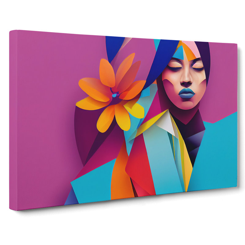 Floral Woman Abstract - Wrapped Canvas, 50cm H x 76cm W x 3cm D