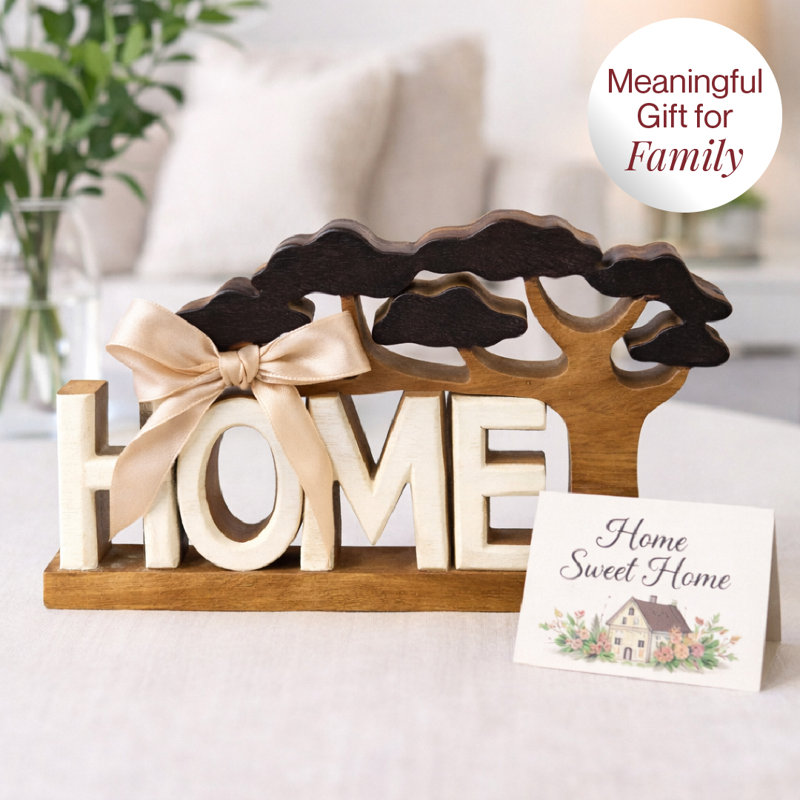 Emeree Handmade Wooden HOME Sculpture – Tree of Harmony for Home Decor, Mother’s Day & Christmas Gift