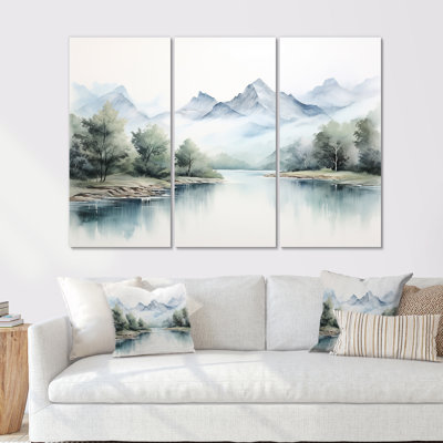 River Mountain In Minimal Canada III - River Mountain Wall Art Set