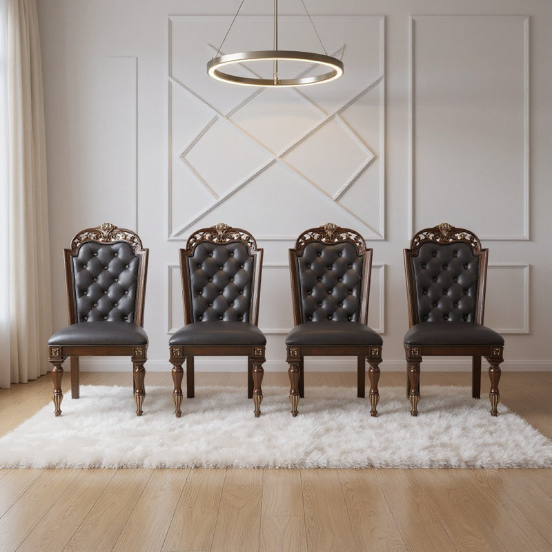 Maximus Wood Dining Side Chair In Madeira Brown (Set Of 4), 4