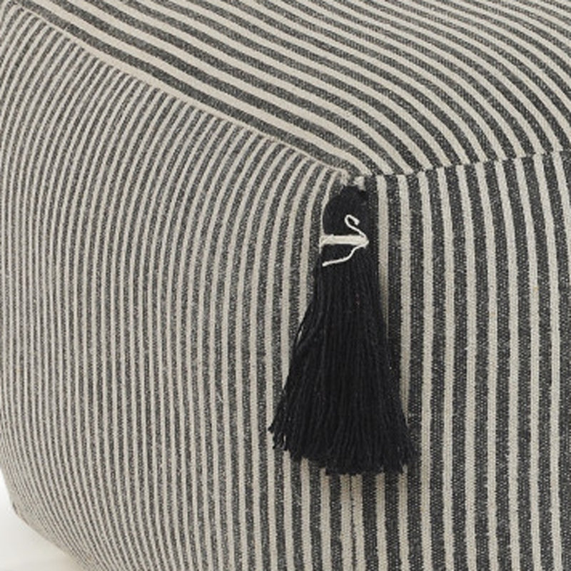 18" Grey 100% Cotton Ottoman