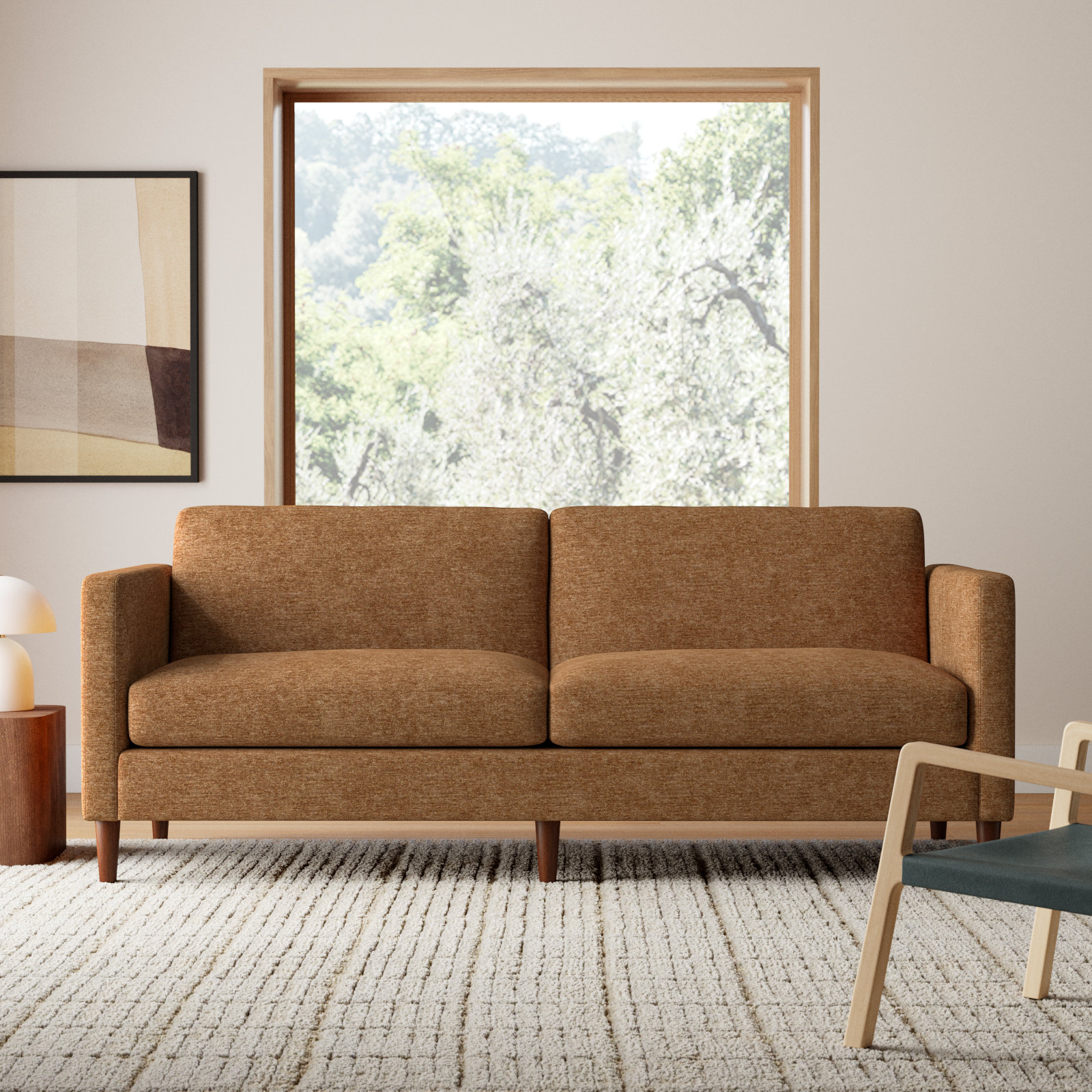 Clifford 87'' Sofa, Nave Bark Performance Distressed Velvet