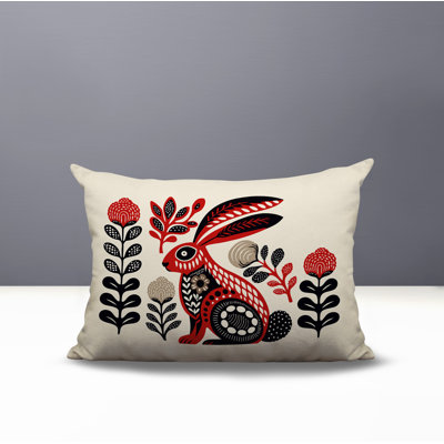 Timi Rabbit Reversible Indoor/Outdoor Lumbar Pillow