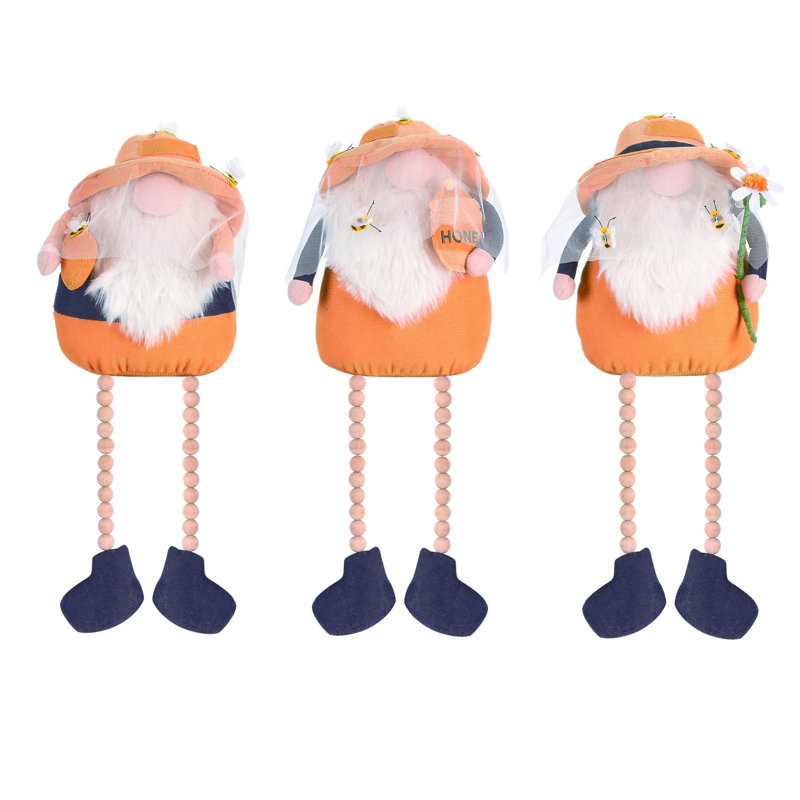  Ensemble de 3 décorations de printemps en forme de gnome