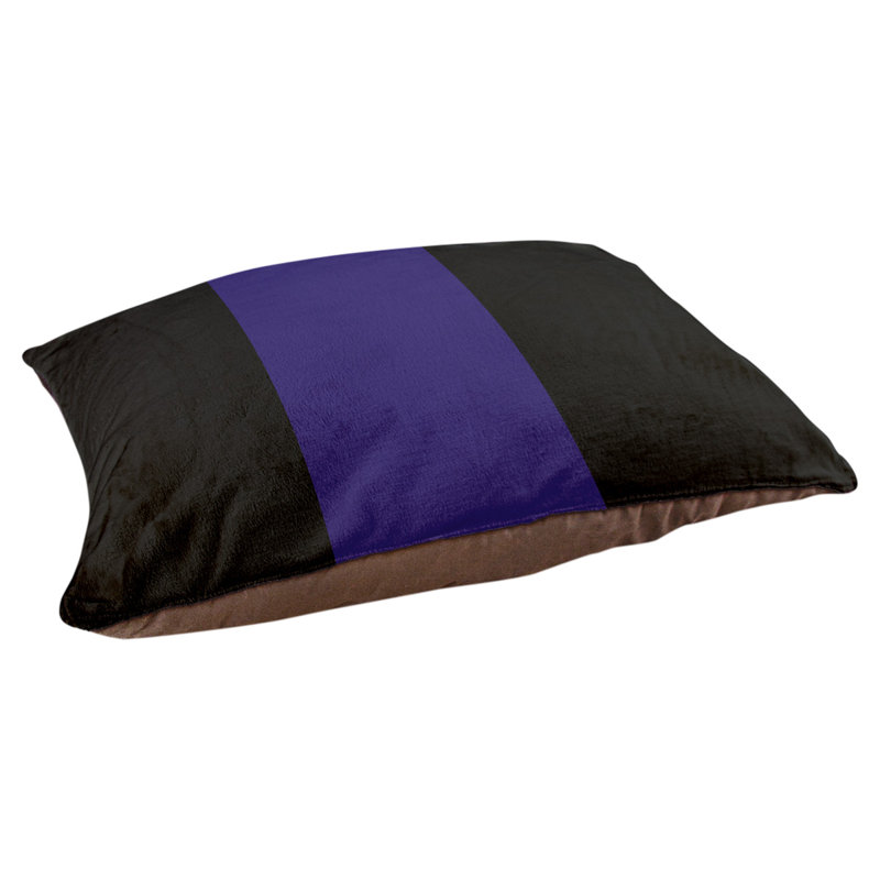 Coussin rectangulaire designer Seattle, Moyen (L 30 po x l 40 po), Noir / mauve / noir
