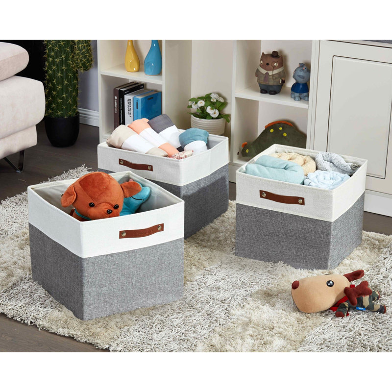 Ensemble de cubes en tissu, Gris / blanc