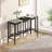 Modern Design Kitchen Dining Table, Pub Table, Long Dining Table Set With 3 Stools, Convenient Hanging Stool Design, Grey+Black