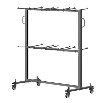 Chariot à roulettes robuste pour 84 chaises, chariot pliant à capacité de 800 lb avec roulettes verrouillables et housse de protection contre la poussière