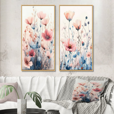 " Pastel Wildflower Field Harmony II " 2 - Pieces