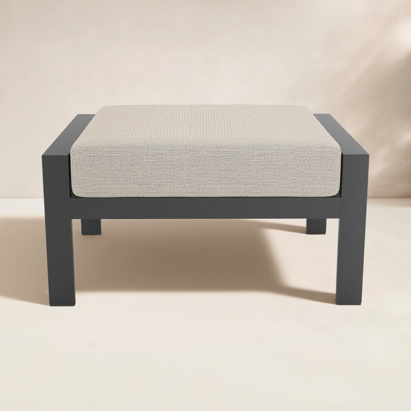 Townsend Sunbrella® Patio Ottoman, Cast Silver Sunbrella®, No, None