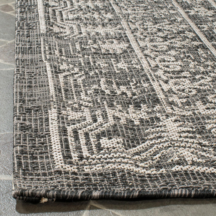 Mccoy Hooked Black/Beige Indoor/Outdoor Rug