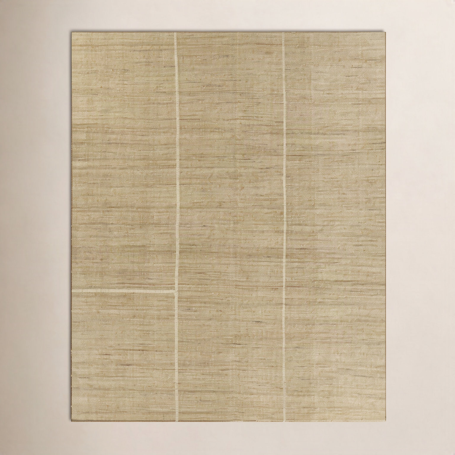 Natural Hand-Woven Striped Jute Rug, Rectangle 5' x 8'