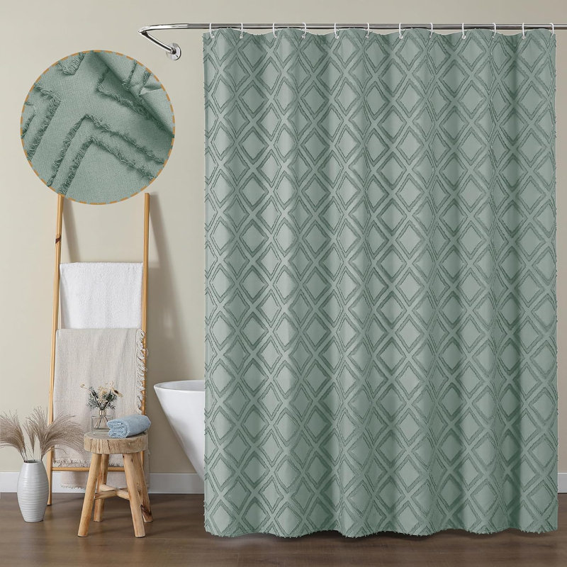 Ensemble de rideau de douche Jacquard, Vert