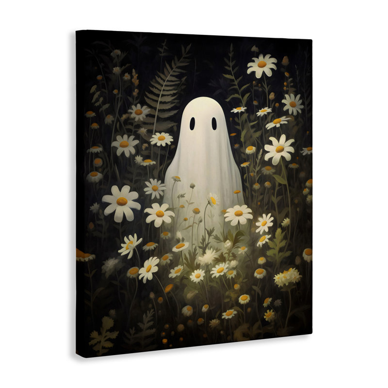 Daisy Field Ghost Canvas, design by LSR Design Studio, 20" H x 16" W