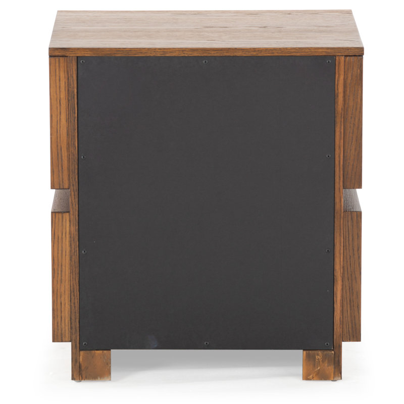 Titus 2 Drawer Nightstand, Medium Oak