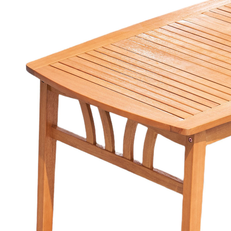 Table de salle à manger extérieure avec trou pour parasol Heno, 59 po, brun clair