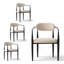 Chaises de salle à manger modernes en chenille à dossier ouvert avec accoudoirs et structure en métal-1018585461