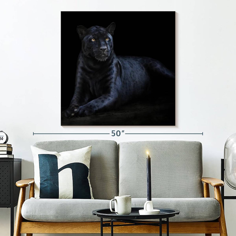 Brampt Black Jaguar, 33" H x 33" W